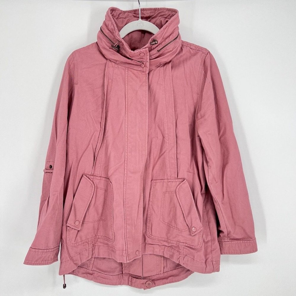 Jolt Spring Fall Jacket Blush Mauve Pink Hidden Hood Women’s Size L